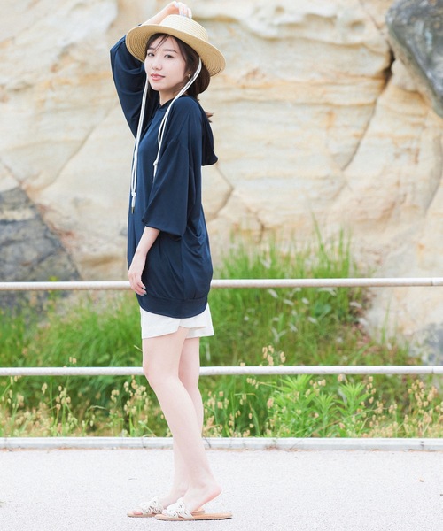 Fashion Letter（ファッションレター）の「ユニセックスuvカットラッシュプルオーバー（ラッシュガード・レディース・ブラック/モカ/ネイビー・FREE）」の11枚目の写真