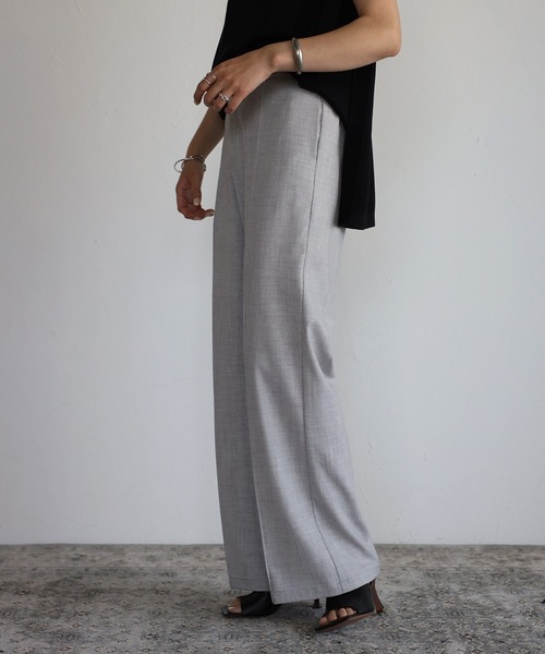 Bonjour Sagan（ボンジュールサガン）の「センタープレスワイドパンツ（スラックス・レディース・ブラック/グレー・S/M）」の16枚目の写真