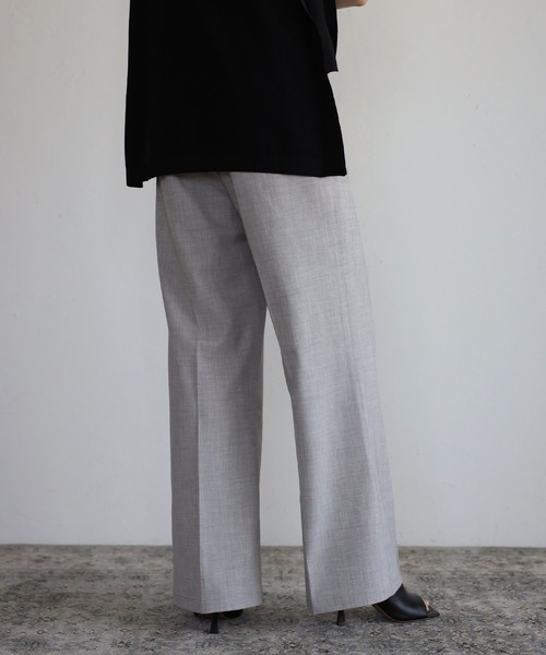 Bonjour Sagan（ボンジュールサガン）の「センタープレスワイドパンツ（スラックス・レディース・ブラック/グレー・S/M）」の18枚目の写真
