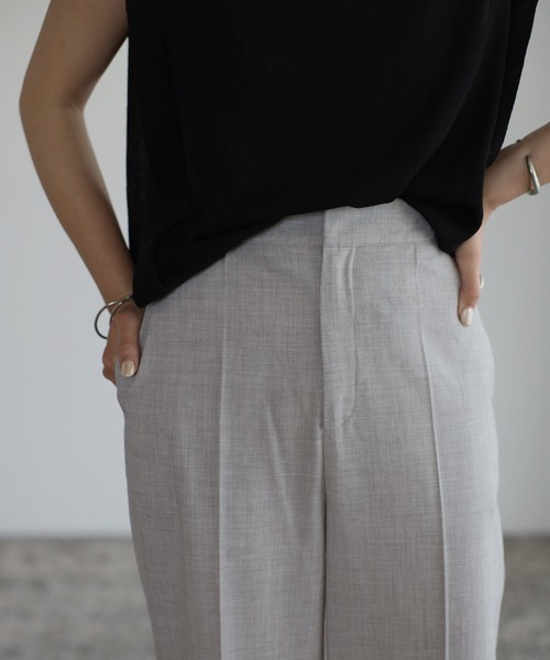 Bonjour Sagan（ボンジュールサガン）の「センタープレスワイドパンツ（スラックス・レディース・ブラック/グレー・S/M）」の20枚目の写真