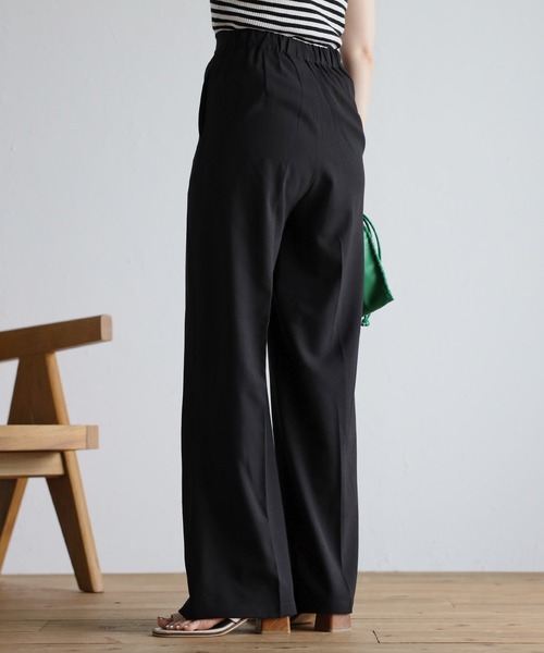 Bonjour Sagan（ボンジュールサガン）の「センタープレスワイドパンツ（スラックス・レディース・ブラック/グレー・S/M）」の11枚目の写真