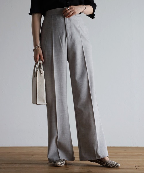 Bonjour Sagan（ボンジュールサガン）の「センタープレスワイドパンツ（スラックス・レディース・ブラック/グレー・S/M）」の22枚目の写真