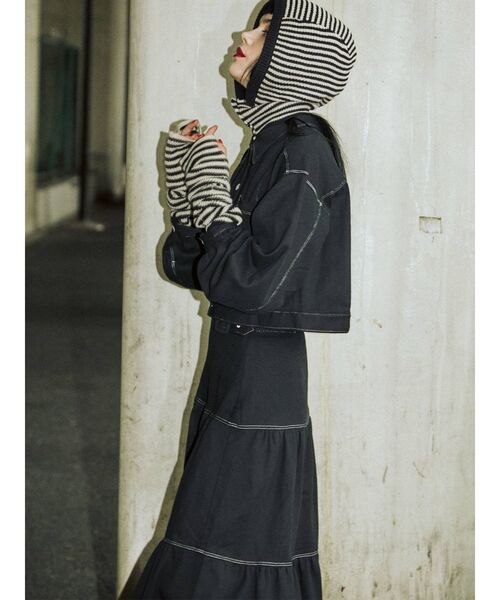 jouetie（ジュエティ）の「ボーダーバラクラバ（ニットキャップ/ビーニー・レディース・パープル/オフホワイト/ピンク/ブルー・FREE）」の13枚目の写真