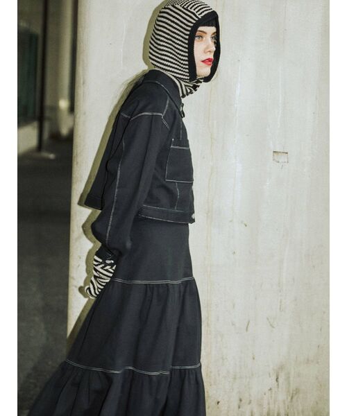 jouetie（ジュエティ）の「ボーダーバラクラバ（ニットキャップ/ビーニー・レディース・パープル/オフホワイト/ピンク/ブルー・FREE）」の12枚目の写真