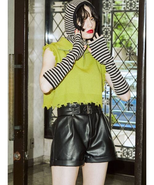 jouetie（ジュエティ）の「ボーダーバラクラバ（ニットキャップ/ビーニー・レディース・パープル/オフホワイト/ピンク/ブルー・FREE）」の21枚目の写真