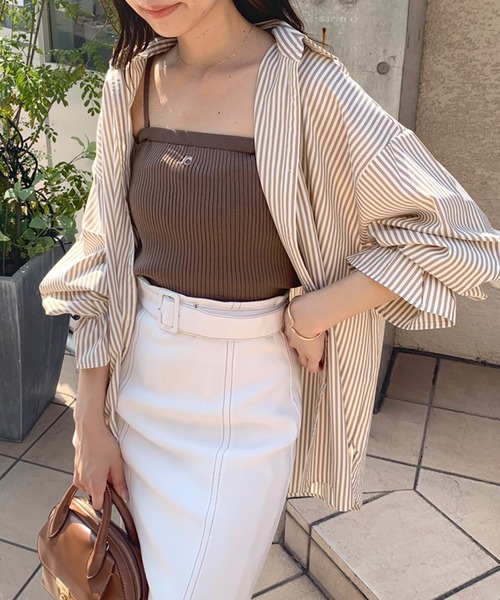 OLIVE des OLIVE（オリーブデオリーブ）の「カラフルストライプゆるシャツ（シャツ/ブラウス・レディース・オフホワイト/ピンク/ブラウン/サックスブルー・FREE）」の13枚目の写真