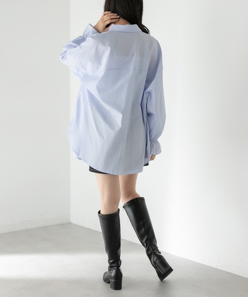 OLIVE des OLIVE（オリーブデオリーブ）の「カラフルストライプゆるシャツ（シャツ/ブラウス・レディース・オフホワイト/ピンク/ブラウン/サックスブルー・FREE）」の18枚目の写真