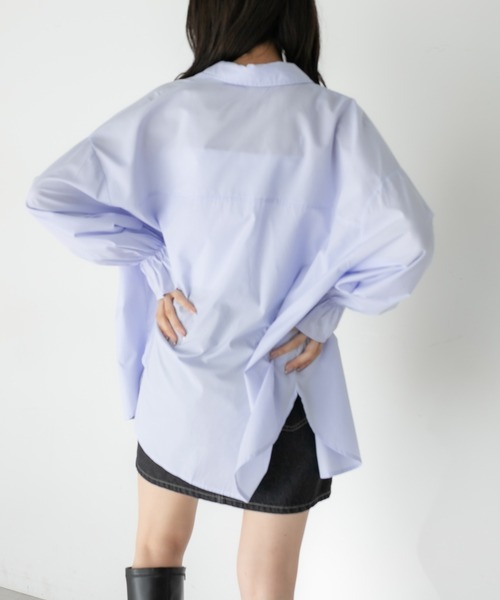 OLIVE des OLIVE（オリーブデオリーブ）の「カラフルストライプゆるシャツ（シャツ/ブラウス・レディース・オフホワイト/ピンク/ブラウン/サックスブルー・FREE）」の21枚目の写真