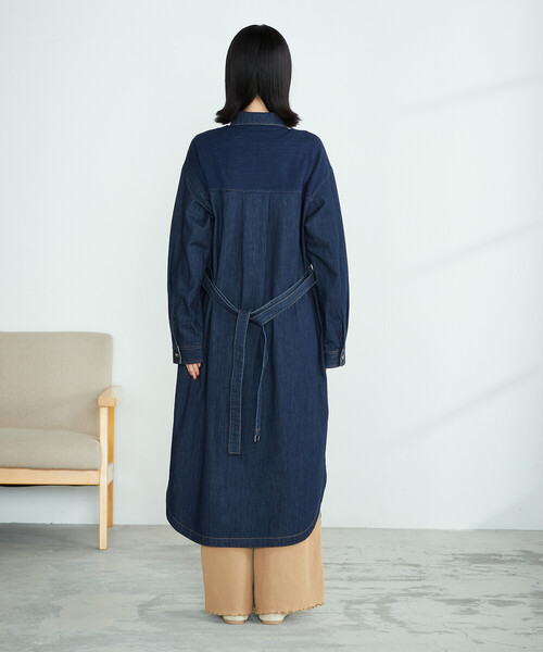 ONIGIRI（オニギリ）の「デニム　シャツワンピース（シャツワンピース・レディース・ネイビー/チャコール・MEDIUM/LARGE）」の11枚目の写真