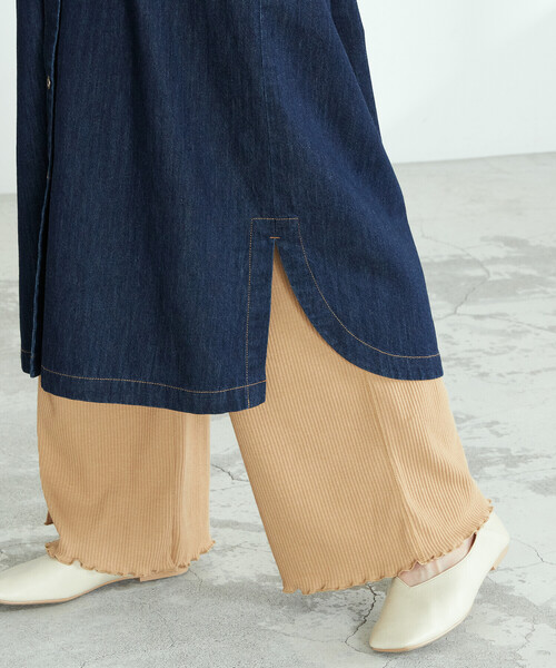 ONIGIRI（オニギリ）の「デニム　シャツワンピース（シャツワンピース・レディース・ネイビー/チャコール・MEDIUM/LARGE）」の17枚目の写真