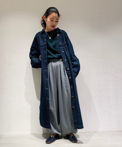 ONIGIRI（オニギリ）の「デニム　シャツワンピース（シャツワンピース・レディース・ネイビー/チャコール・MEDIUM/LARGE）」の22枚目の写真