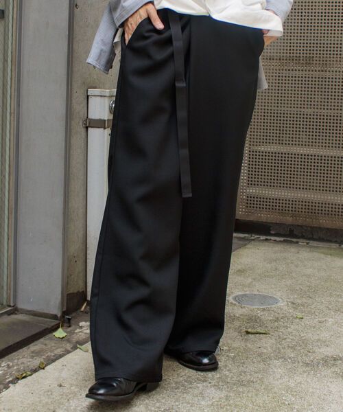 GLOSTER（グロスター）の「【GLOSTER/グロスター】ベルト付き ラップワイドパンツ（その他パンツ・メンズ・ブラック・M/L）」の6枚目の写真