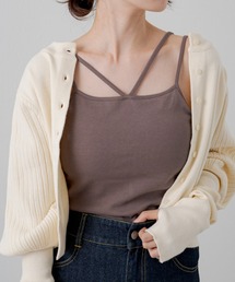 Kastane | カップ付ストレッチコットン紐キャミ(キャミソール)
