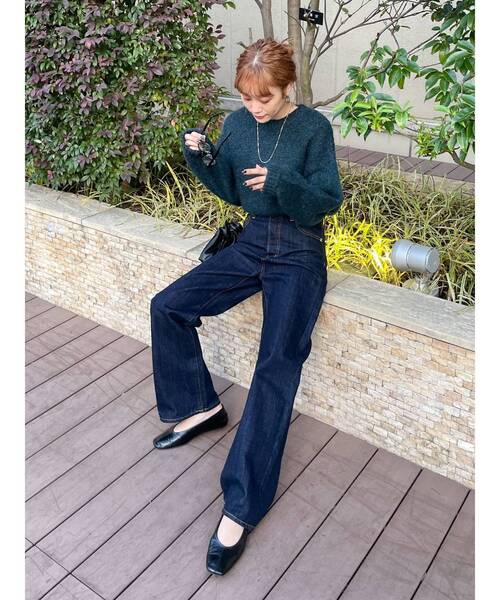 Ungrid(アングリッド)の「ハイウエストルーズストレートデニム(デニムパンツ・レディース・インディゴブルー/ブルー・25inch/26inch/24inch)」の5枚目の写真