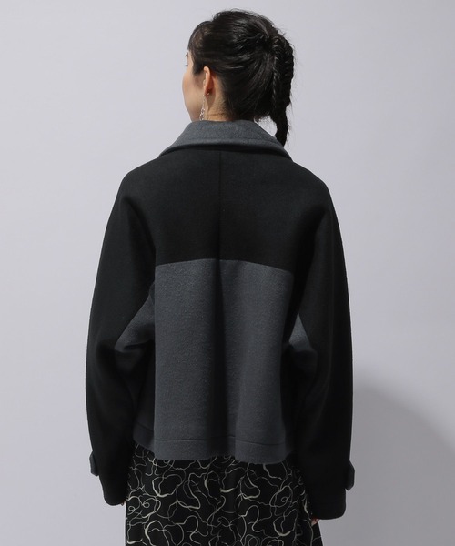 HARE（ハレ）の「バイカラーPコート(HARE)（ピーコート・レディース・ブラック/グリーン・FREE）」の18枚目の写真