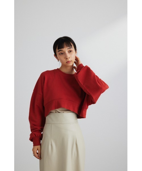 STYLEMIXER(スタイルミキサー)の「クロップドスウェットトップ(スウェット・レディース・レッド/ブラック/ホワイト・FREE)」の7枚目の写真