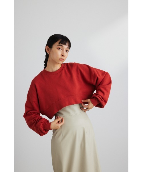 STYLEMIXER(スタイルミキサー)の「クロップドスウェットトップ(スウェット・レディース・レッド/ブラック/ホワイト・FREE)」の5枚目の写真