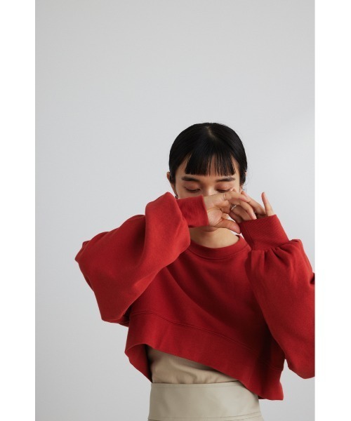 STYLEMIXER(スタイルミキサー)の「クロップドスウェットトップ(スウェット・レディース・レッド/ブラック/ホワイト・FREE)」の13枚目の写真