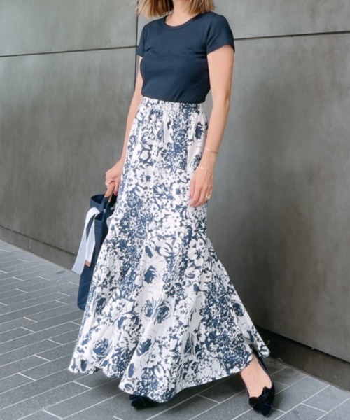 Vicente（ヴィセンテ）の「Garden maxi skirt（スカート・レディース・ブラック/ネイビー・FREE）」の22枚目の写真