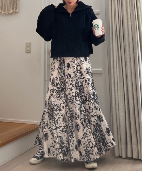 Vicente（ヴィセンテ）の「Garden maxi skirt（スカート・レディース・ブラック/ネイビー・FREE）」の17枚目の写真