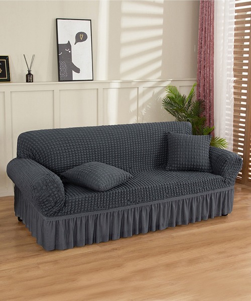 aimoha（アイモハ）の「フリルストレッチソファーカバー（ブランケット・レディース・オフホワイト/ブルー系その他/ピンク系その他2/グレー系その他2/ブラウン系その他3/グリーン系その他3/ピンク系その他/ブルー系その他2/グリーン系その他/ブラウン系その他2/グリーン系その他2/オレンジ系その他/グレー系その他/ブラウン系その他/ホワイト系その他2/オレンジ系その他2/チョコ/ライトグリーン・1/2）」の4枚目の写真