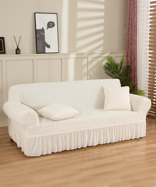 aimoha（アイモハ）の「フリルストレッチソファーカバー（ブランケット・レディース・オフホワイト/ブルー系その他/ピンク系その他2/グレー系その他2/ブラウン系その他3/グリーン系その他3/ピンク系その他/ブルー系その他2/グリーン系その他/ブラウン系その他2/グリーン系その他2/オレンジ系その他/グレー系その他/ブラウン系その他/ホワイト系その他2/オレンジ系その他2/チョコ/ライトグリーン・1/2）」の3枚目の写真