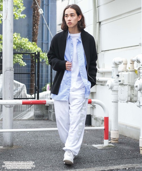 PLAYBOY(プレイボーイ)の「∴WEGO/【セットアップ対応商品】別注 PLAYBOY BIGロゴスウェットパンツ(スウェットパンツ・メンズ・ブラック/杢グレー・MEDIUM/LARGE)」の14枚目の写真