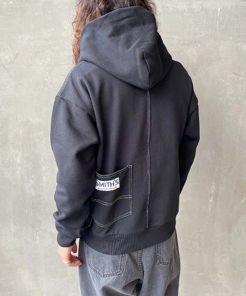 SMITH'S（スミス）の「【CLASSY. 3月号掲載】[SMITH'S/スミス] 別注 ペインターバックポケット スウェットパーカー（パーカー・レディース・グリーン/ナチュラル/ブラック・M/S/L）」の17枚目の写真
