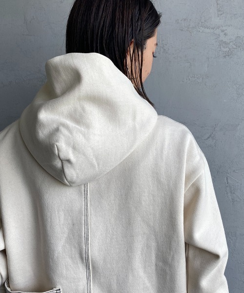 SMITH'S（スミス）の「【CLASSY. 3月号掲載】[SMITH'S/スミス] 別注 ペインターバックポケット スウェットパーカー（パーカー・レディース・グリーン/ナチュラル/ブラック・M/S/L）」の19枚目の写真