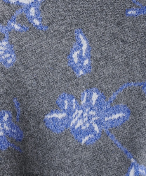 natural couture（ナチュラルクチュール）の「トレンドを詰め込んだ上品ニット/フラワージャガードショートニット（ニット/セーター・レディース・グレー/モカ・FREE）」の7枚目の写真