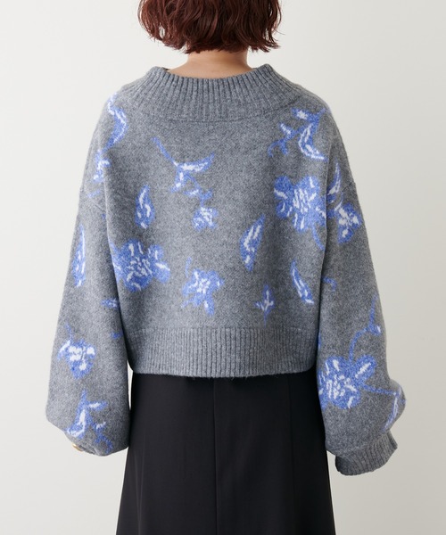 natural couture（ナチュラルクチュール）の「トレンドを詰め込んだ上品ニット/フラワージャガードショートニット（ニット/セーター・レディース・グレー/モカ・FREE）」の17枚目の写真