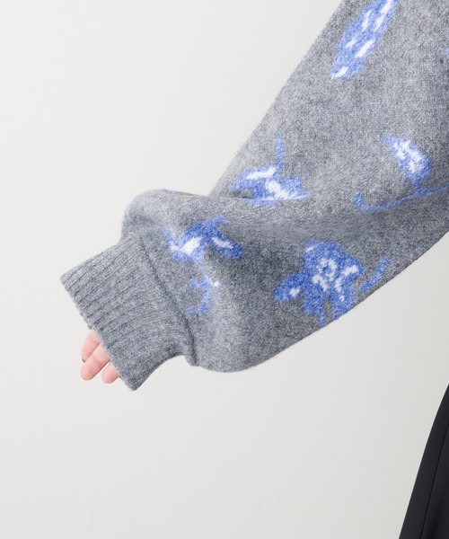 natural couture（ナチュラルクチュール）の「トレンドを詰め込んだ上品ニット/フラワージャガードショートニット（ニット/セーター・レディース・グレー/モカ・FREE）」の20枚目の写真