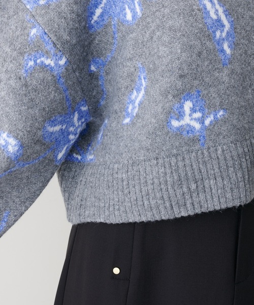 natural couture（ナチュラルクチュール）の「トレンドを詰め込んだ上品ニット/フラワージャガードショートニット（ニット/セーター・レディース・グレー/モカ・FREE）」の15枚目の写真