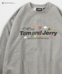【TOM＆JERRY/トムとジェリー】キャラクター ロゴ刺繍 スウェット/ ビッグシルエット/裏起毛