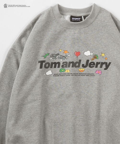 Tom&Jerry(トムアンドジェリー)の「【TOM&JERRY/トムとジェリー】キャラクター ロゴ刺繍 スウェット/ ビッグシルエット/裏起毛(スウェット・レディース・パープル/グリーン/ブラック/グレー・L/M/XL)」の2枚目の写真