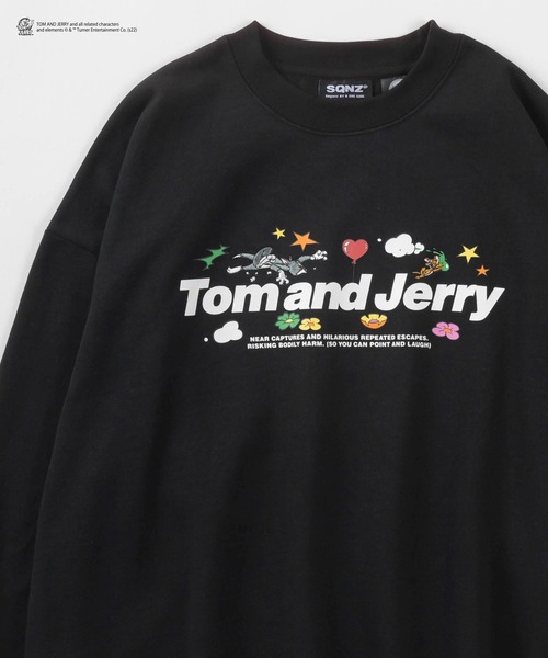 Tom&Jerry(トムアンドジェリー)の「【TOM&JERRY/トムとジェリー】キャラクター ロゴ刺繍 スウェット/ ビッグシルエット/裏起毛(スウェット・レディース・パープル/グリーン/ブラック/グレー・L/M/XL)」の1枚目の写真