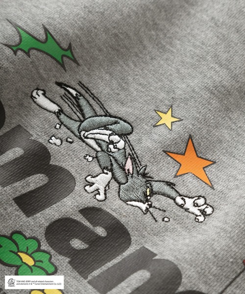 Tom&Jerry(トムアンドジェリー)の「【TOM&JERRY/トムとジェリー】キャラクター ロゴ刺繍 スウェット/ ビッグシルエット/裏起毛(スウェット・レディース・パープル/グリーン/ブラック/グレー・L/M/XL)」の9枚目の写真