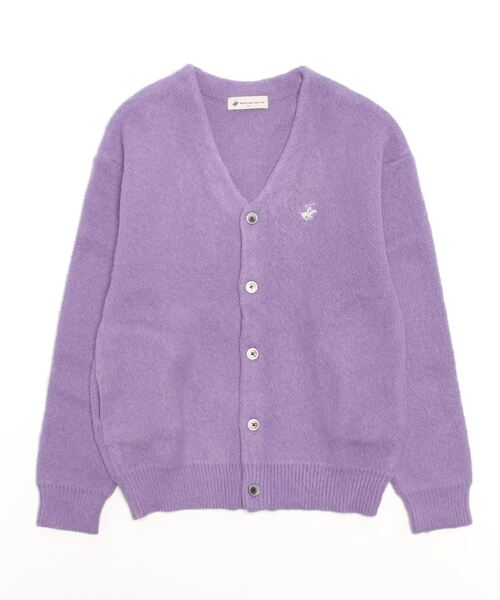 BEVERLY HILLS POLO CLUB（ビバリーヒルズポロクラブ）の「【Beverly Hills Polo Club/ビバリーヒルズポロクラブ】モヘアタッチニットカーディガン（カーディガン/ボレロ・レディース・オレンジ/グリーン/パープル/ネイビー/ライトカーキ/ピンク/キャメル/カーキ・L/M）」の5枚目の写真