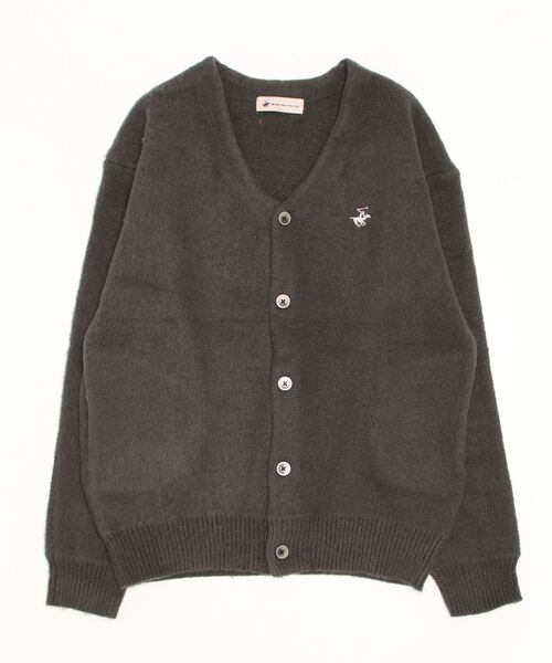 BEVERLY HILLS POLO CLUB（ビバリーヒルズポロクラブ）の「【Beverly Hills Polo Club/ビバリーヒルズポロクラブ】モヘアタッチニットカーディガン（カーディガン/ボレロ・レディース・オレンジ/グリーン/パープル/ネイビー/ライトカーキ/ピンク/キャメル/カーキ・L/M）」の2枚目の写真