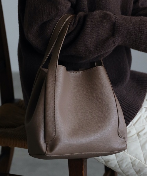 ap retro（アプレトロ）の「スクエア２WAYバッグ（ハンドバッグ・レディース・ブラウン/グレイッシュベージュ/ブラック/アイボリー/ダークブラウン・FREE）」の5枚目の写真