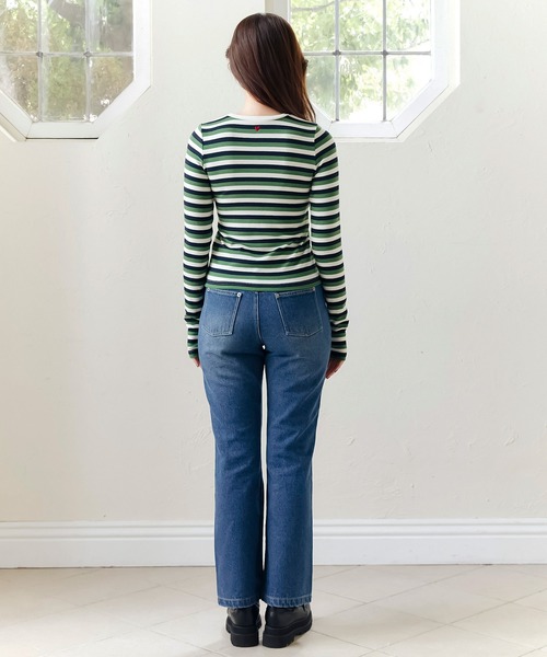 TINA:JOJUN(ティーナジョジュン)の「フレンチ ボーダーカットソー TINA:JOJUN(Tシャツ/カットソー・レディース・グリーン系その他/ホワイト系その他・M)」の8枚目の写真
