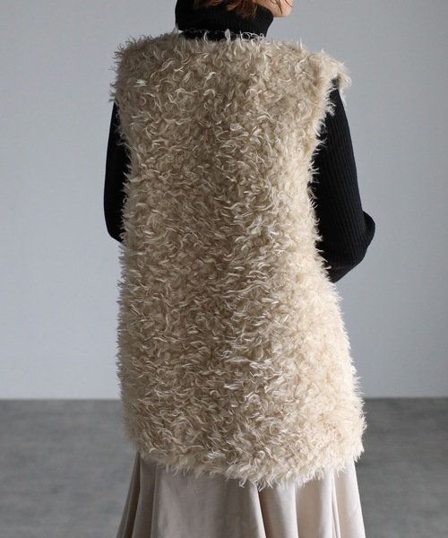 UNFIELD（アンフィールド）の「【UNFIELD】シャギーベスト（ベスト・レディース・ブラウン/オフホワイト・FREE）」の11枚目の写真