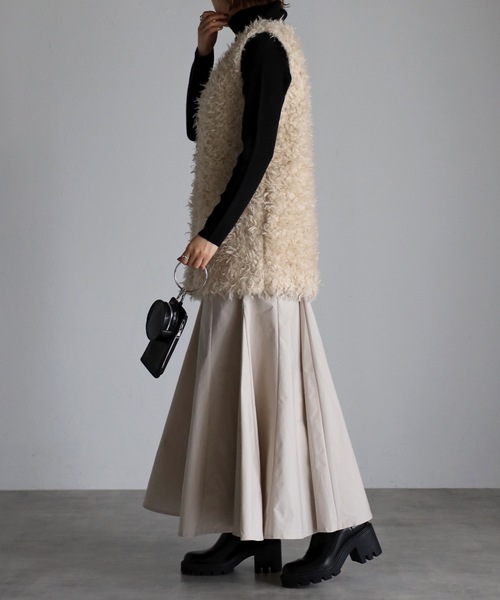 UNFIELD（アンフィールド）の「【UNFIELD】シャギーベスト（ベスト・レディース・ブラウン/オフホワイト・FREE）」の7枚目の写真