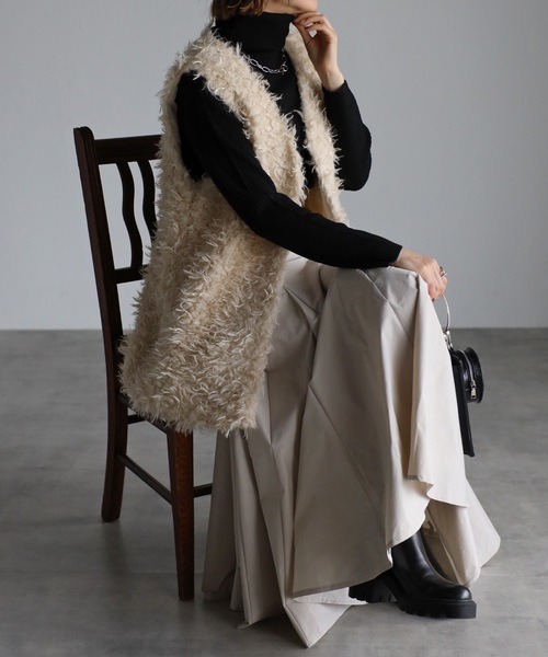 UNFIELD（アンフィールド）の「【UNFIELD】シャギーベスト（ベスト・レディース・ブラウン/オフホワイト・FREE）」の16枚目の写真