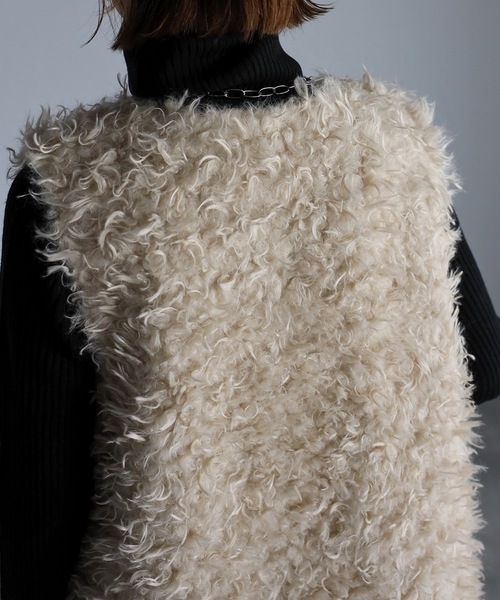 UNFIELD（アンフィールド）の「【UNFIELD】シャギーベスト（ベスト・レディース・ブラウン/オフホワイト・FREE）」の12枚目の写真