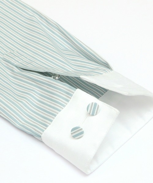 TOKYO SHIRTS(トウキョウシャツ)の「形態安定ノーアイロン クレリックスタンド衿 長袖ビジネスワイシャツ(ビジネスシャツ・レディース・グリーン・S/M/L/LL/XL)」の4枚目の写真