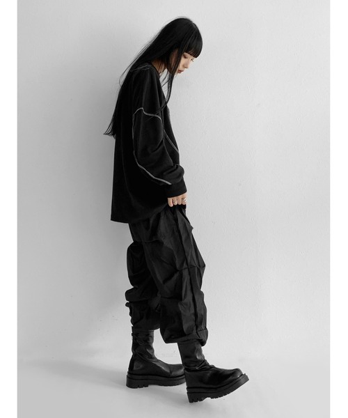 LVEU.(ラブユ.)の「Stitch over light sweat / ステッチオーバーライトスウェット(Tシャツ/カットソー・レディース・ホワイト/ブラック・FREE)」の15枚目の写真