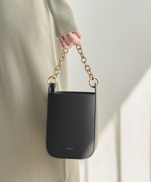 ORSETTO（オルセット）の「ORSETTO チェーンボックスバッグ（ハンドバッグ・レディース・アイボリー/ブラック・FREE）」の2枚目の写真