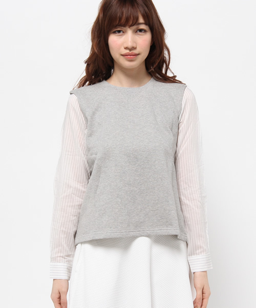 OUTLET(アウトレット)の「【Ciaopanic】袖シャツ裏毛プルオーバー(Tシャツ/カットソー・レディース・チャコールグレー/グレー・FREE)」の3枚目の写真