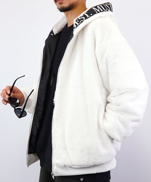 Burner（バーナー）の「【GROOVY STORE】ビッグシルエット ファー ブルゾン（ブルゾン・メンズ・ブラック/ホワイト・L/LL/M）」の5枚目の写真